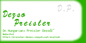 dezso preisler business card